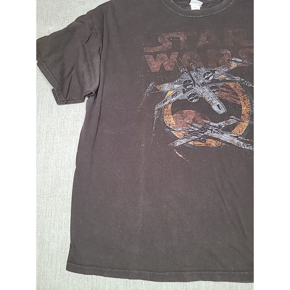 Star Wars X Wing Starfighters Lucasfilm Y2K Brown Men's 2XL Short Sleeve Shirt - Picture 6 of 11